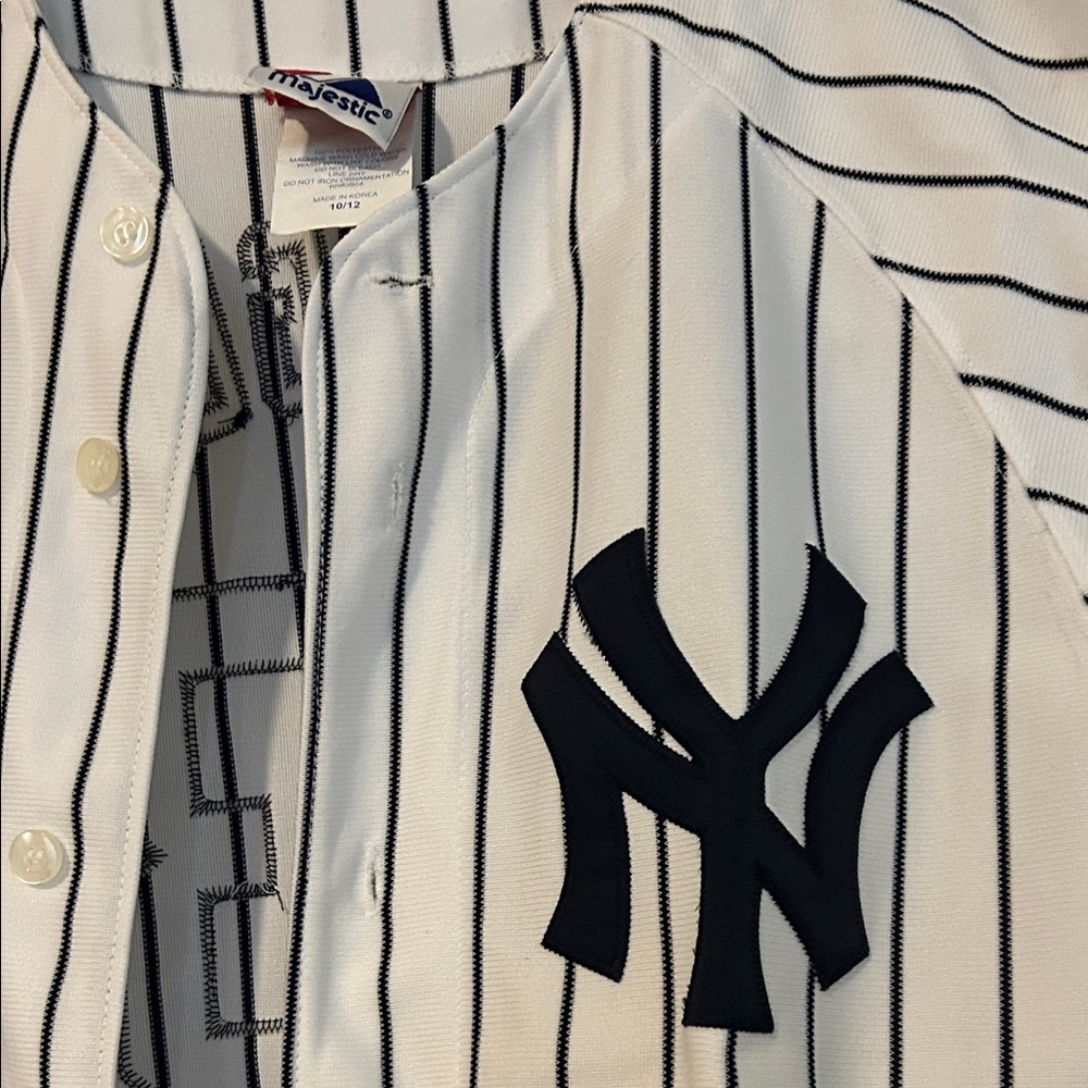 Majestic Black and White Pinstripe Jersey